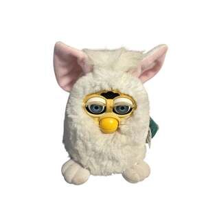 Vintage 1999 Tiger Electronics Furby Baby White Pink Blue Eyes Model 70-940